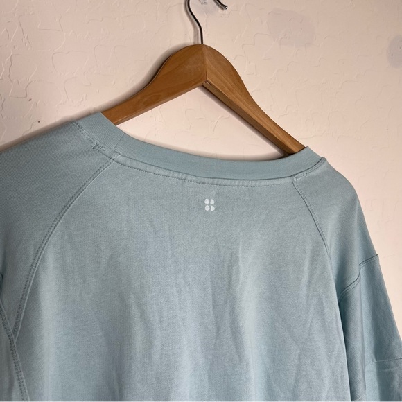 Sweaty Betty After Class Crop Sweatshirt in Vista Blue - Picture 8 of 8